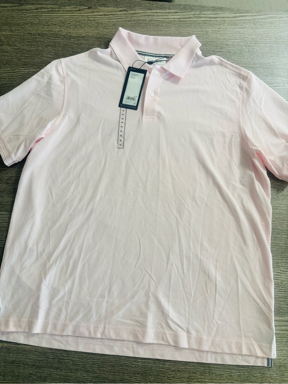 Walter Hagen Men’s Clubhouse Solid Pique Polo Golf Shirt Size XL Light Pink
